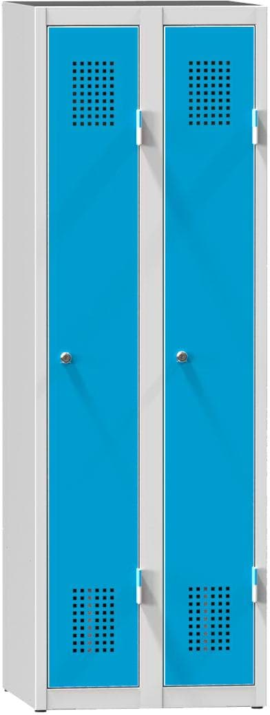 Garderobenschrank, 2 Abteile mit 300 mm Abteilbreite, Höhe 1500 mm