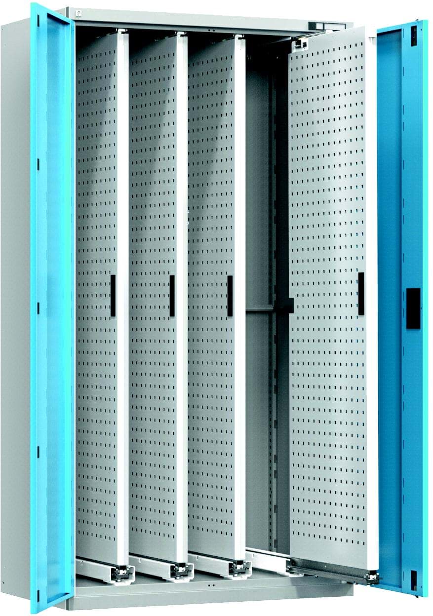 Vertikaler Schrank mit ausziehbaren Lochplatten 1950x1044x655 mm HxBxT VSP2