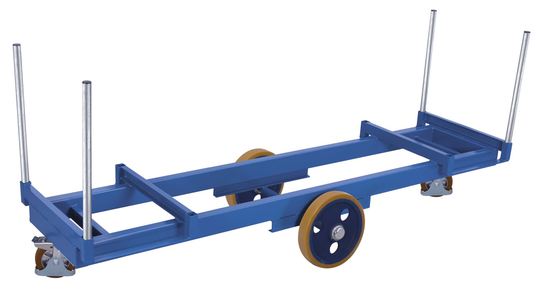Langmaterialwagen 2500x615 mm BxT mit 4 Rungen