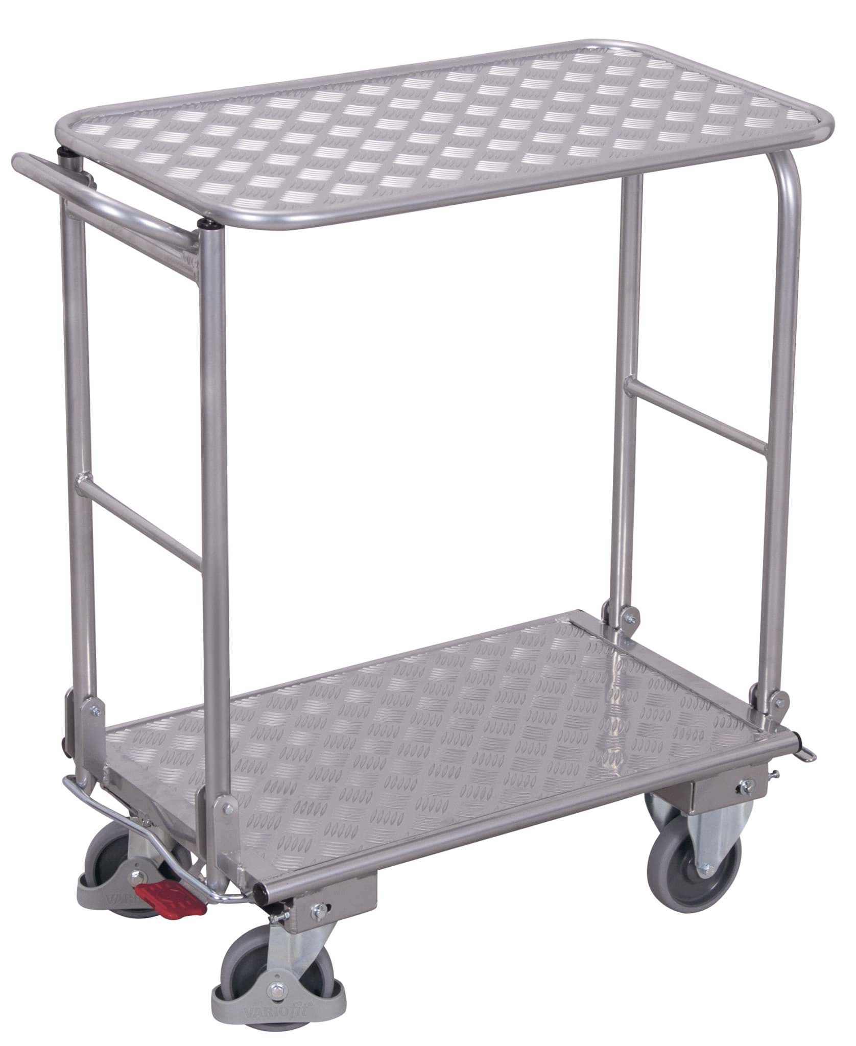 Alu-Klappbügelwagen 2 Etagen, 995 x 600 x 990 mm BxTxH