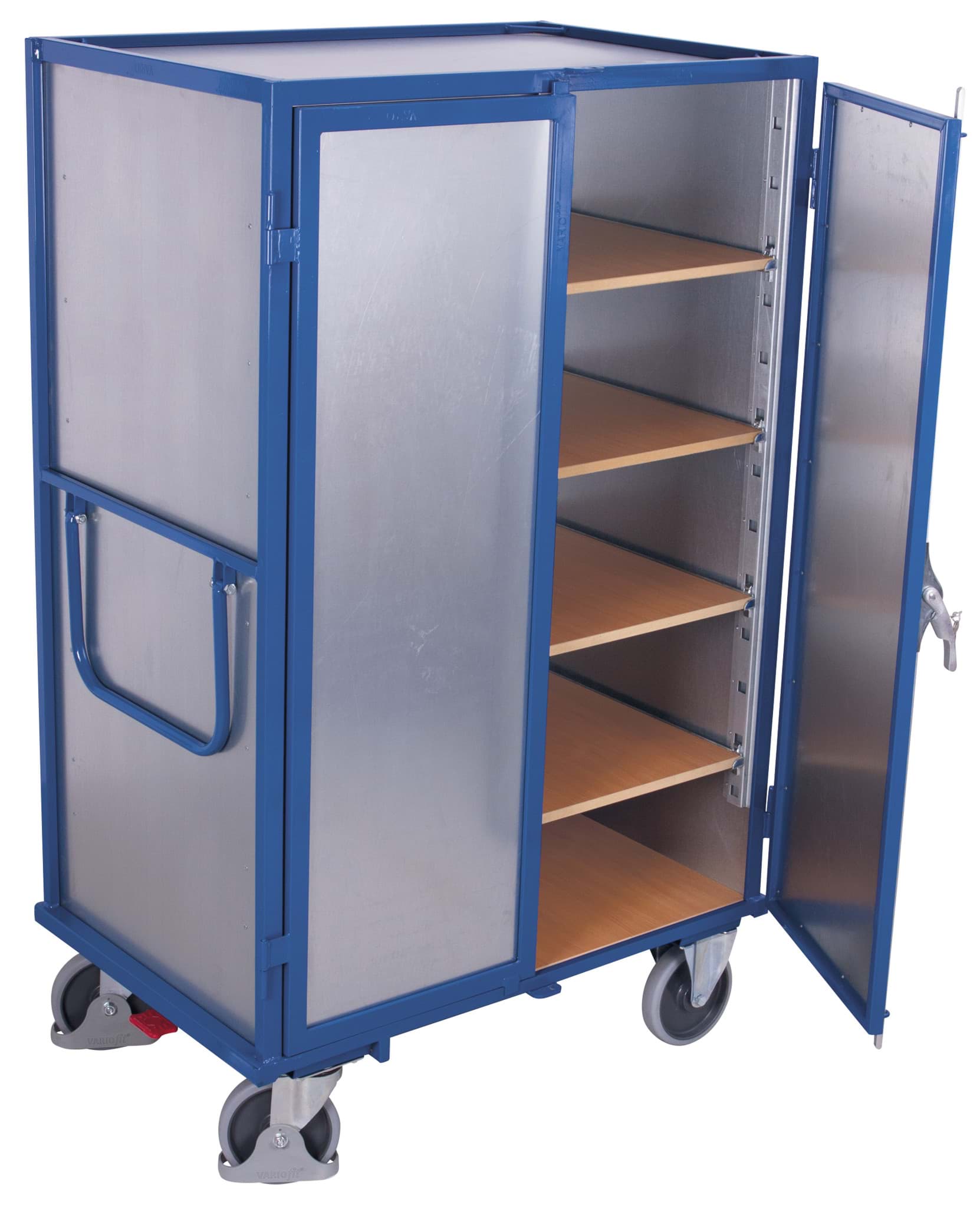 Etagenwagen fest verschweisst Kasten mit Türen, 1115 x 810 x 1810 mm BxTxH 