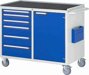 Montagewagen Modell LL5.24.12, B 1145 x T 650 x H 975mm, Metall-Top 25 mm mit Anti-Rutsch-Matte 