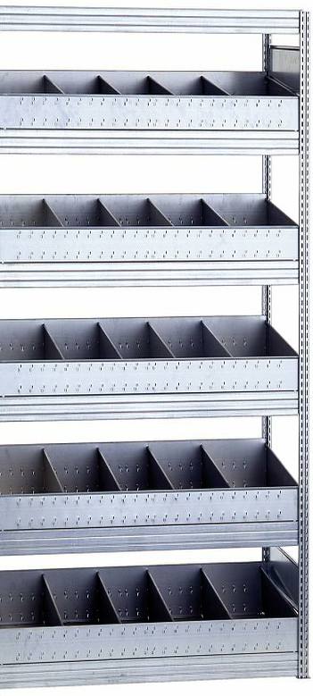 Kleinteil-Anbauregal mit Schüttensets 2000x1005x600 mm HxBxT